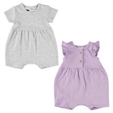 Baby Sommer Strampler 2er-Set, Lila/Grau, 62/68