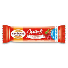 Müzliszelet, piros gyümölcsös, 20 g