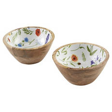 Snackschale, Mangoholz, Floral