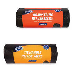 Tie Handle 75 Litre Refuse Sacks