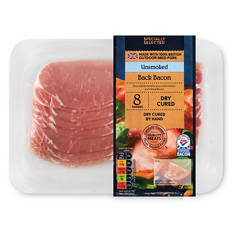 100% British Pork Dry Cured Unsmoked Back Bacon 8 Pack