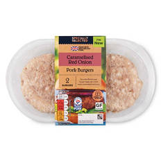 Caramelised Red Onion Flavoured Pork Burgers