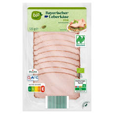 Bio-Wurstaufschnitt 125 g, Leberkäse fein