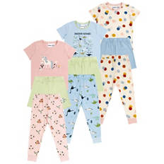 Kinder Pyjama, Mädchen, Creme Blau, 98/104