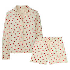 Damen Pyjama, weiß, S 36/38