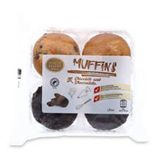 Muffins 4er-Packung, Stracciatella-Schoko