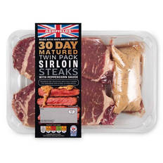 Sirloin Steaks with Peppercorn Sauce