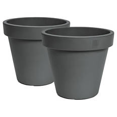 Pflanzgefäß, Set, Anthrazit/Anthrazit