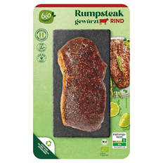 Bio-Rind Steaks, gewürzt, Rumpsteak 250 g