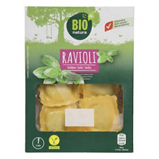 Pâtes véganes, ravioli basilic