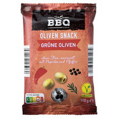Olivensnack 100 g, Grüne Oliven Paprika & Pfeffer