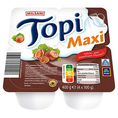 Topi-Dessert 4 x 100 g, Milch und Haselnuss