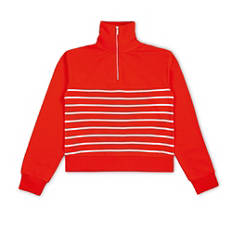 Sweat-shirt, rayures rouges, S 36/38