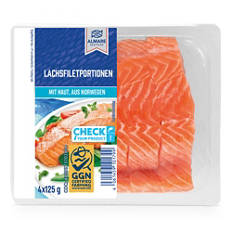 Lachsfiletportionen
