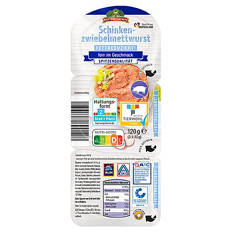 Zwiebelmettwurst 120 g, Schinken