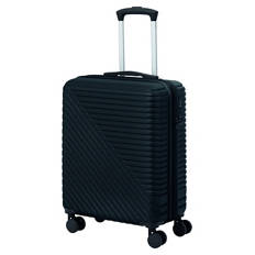 Erweiterbarer Hartschalen-Trolley, Handgepäck, Schwarz