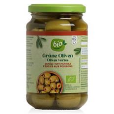 Bio töltött olívabogyó, paprikás, 350 g (200 g)