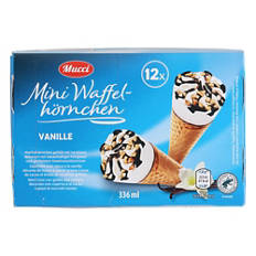 Mini Waffelhörnchen, Vanille