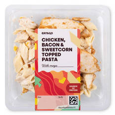 Chicken, Bacon & Sweetcorn Topped Pasta