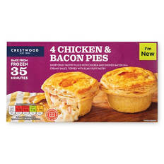 Chicken & Bacon Pies 4 Pack