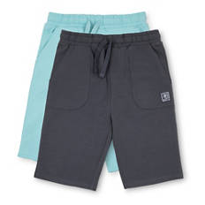 Kinder-Sweatshorts, Doppelpkg., Pink/Grün, 152