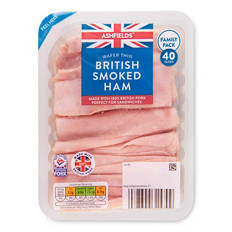 British Wafer Thin Smoked Ham Family Pack 40 Slices
