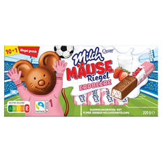 Milch Mäuse Riegel 200 g, Erdbeere