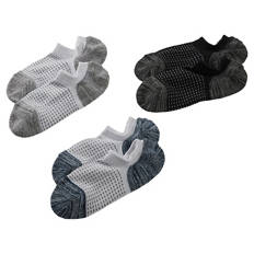 Damen-/Herren-Fitnesssocken 3er-Pack, No Show, Weiß/Bl./Schw., 35/38