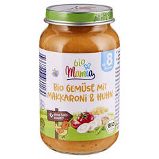Bio-Menü 220 g, Gemüse mit Makkaroni und Huhn