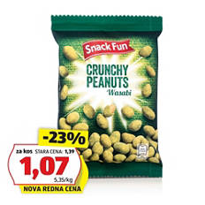 Arašidi v testu, z wasabijem