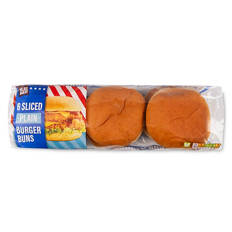 Sliced Plain Burger Buns 6 Pack