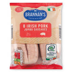 Irish Pork Jumbo Sausages 8 Pack