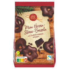 Mini Herzen Sterne Brezeln 400 g, Zartbitter