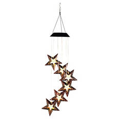 LED-Weihnachtswindspiel, Stern Metall, Warmweiß