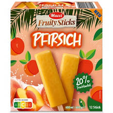 Glace aux fruits, pêche