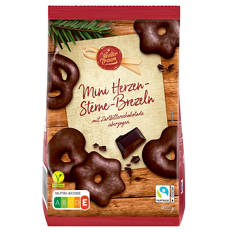 Mini Herzen Sterne Brezeln 400 g, Zartbitter