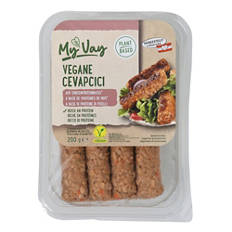 Assortiment végan, cevapcici