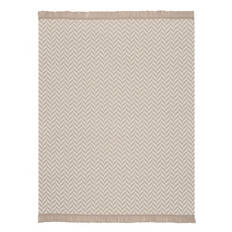 Kuscheldecke mit Fransen, beige