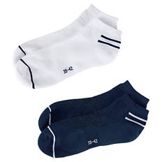 Damen und Herren Socken, 2er-Pack, Low cut, Navy/Wh, 35/38