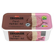 Eisschale Tricolor 1 l, Erdbeer-Vanille-Schokolade