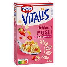 Vitalis Müsli 600 g, Joghurt mit Erdbeere