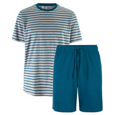 Herren Shorty Pyjama, Streifen/Blau, M