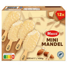 Mini Stieleis Mandel 600 ml, Weiße Schokolade