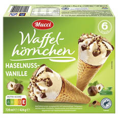 Waffelhörnchen 720 ml, Vanille-Erdbeer