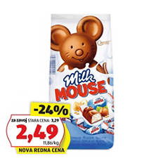 Miške iz mlečne čokolade, z mlečno kremo