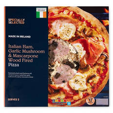 Italian Ham, Garlic Mushroom & Mascapone Wood Fired Pizza