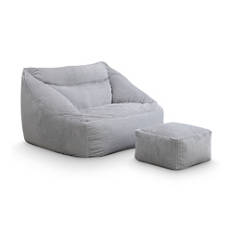 Sitzsack COZY inkl. Hocker, hellgrau