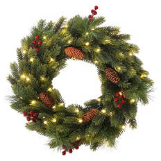 LED-Weihnachtskranz, Beeren