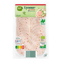 Bio-Wurstaufschnitt 125 g, Paprikalyoner