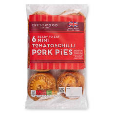 Tomato & Chilli Pork Pies 6 Pack